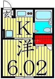 ミライ2 1Kの間取図画像