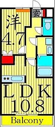 クレールスクエア 1LDKの間取図画像