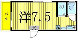 フランボワーズ北千住 ワンルームの間取図画像