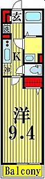 リブリ・サントノーレ 1Kの間取図画像