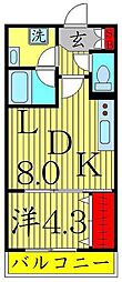 NEOグレイス綾瀬 1LDKの間取図画像