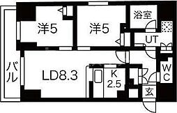 プレール・ドゥーク南千住 2LDKの間取図画像
