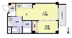 オルキス北千住 1LDKの間取図画像