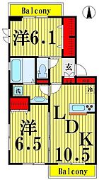 グランサージュ 2LDKの間取図画像