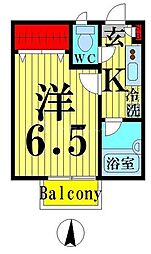 インフィニティー竹ノ塚 1Kの間取図画像