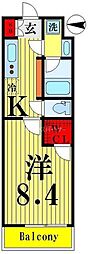 パレステージ青井ナチュラコート 1Kの間取図画像