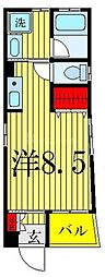 コーポF ワンルームの間取図画像