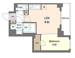 S-RESIDENCE北綾瀬awesome 1LDKの間取図画像
