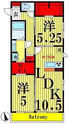サンモールウチデ 2LDKの間取図画像
