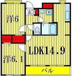 リベルタ椿 2LDKの間取図画像