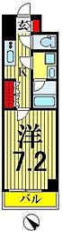 ジェノヴィア五反野スカイガーデン 1Kの間取図画像