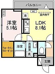 セレスティア西新井 1LDKの間取図画像