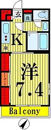 リブリ・Mdi足立1 1Kの間取図画像