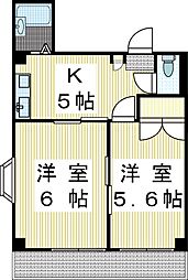 アリーナ登戸 2Kの間取図画像