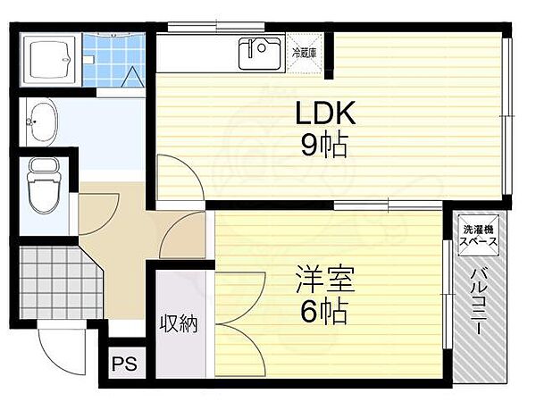 サンハイツ新大宮B ｜奈良県奈良市芝辻町３丁目(賃貸マンション1LDK・2階・34.70㎡)の写真 その2