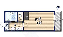 ラ・パストラール 1階1Kの間取り