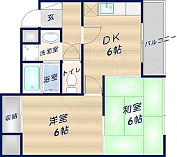 プルミエワコウ 2DKの間取図画像