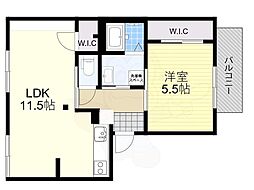 メゾンソワニエB棟 2階1LDKの間取り