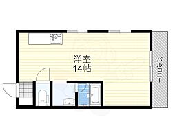 タイエイビル 1階ワンルームの間取り