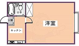 ハイタウンB 1Kの間取図画像
