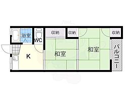 東明ハウス2 2Kの間取図画像