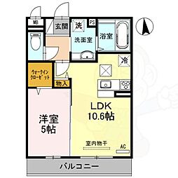 シャンドゥフルール 1LDKの間取図画像