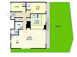 パークヴィレッジ学園前 3LDKの間取図画像