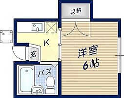 ライフ寧楽 1Kの間取図画像