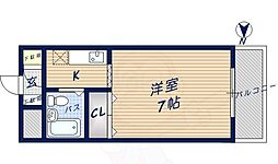 プチハイツ奈良 1Kの間取図画像