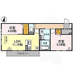 ボナールB 2LDKの間取図画像
