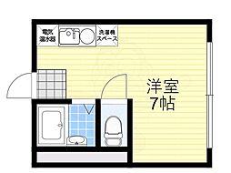 オーティス富雄 ワンルームの間取図画像