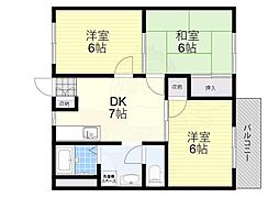 クレール雅 3DKの間取図画像