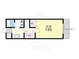 グラディオ新大宮 1Kの間取図画像