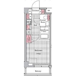 プレール・ドゥーク元住吉 1階1Kの間取り