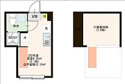 仮称）ハーモニーテラス東六郷三丁目 2階ワンルームの間取り