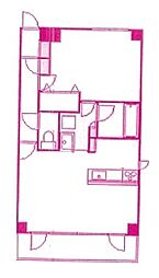 ハーベストヒルズ溝の口1 5階1LDKの間取り