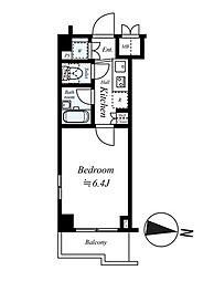 ルーブル武蔵新城 4階1Kの間取り