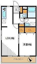 エスポワール 1LDKの間取図画像