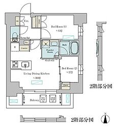 Brillia ist 武蔵小杉 2LDKの間取図画像