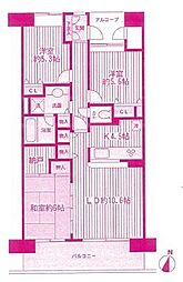 アソシエール溝の口 3LDKの間取図画像