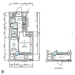 RELUXIA武蔵中原 1DKの間取図画像