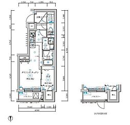 RELUXIA武蔵中原 1DKの間取図画像