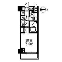 ウィスティリア高津 1Kの間取図画像