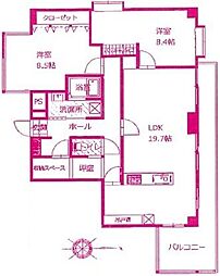 ランデン宮前 2LDKの間取図画像