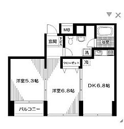 コート向ケ丘 2LDKの間取図画像