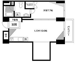 コート向ケ丘 1LDKの間取図画像