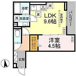 D paina 犬蔵 1LDKの間取図画像
