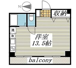 メゾン・ド・ヴィレ鷺沼 ワンルームの間取図画像