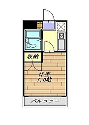 諏訪コーポ川崎 1Kの間取図画像