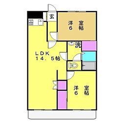 メゾン・ド・野川 2LDKの間取図画像